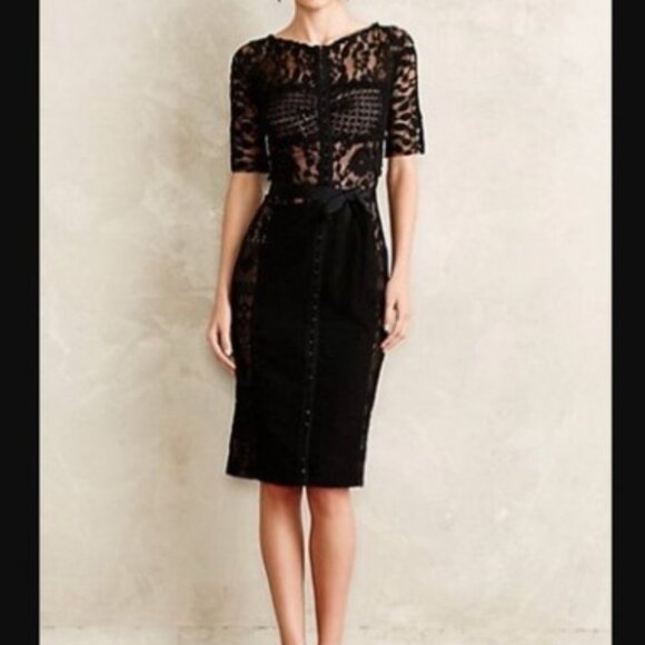 *NWT* Anthropologie Beguile by Bryon Lars Black Lace Carissima Dress Size 6P - Picture 14 of 14